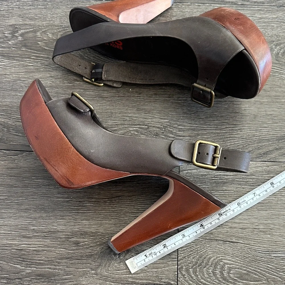 Michael Kors Dark Brown Wedge Sandals